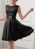 Vestido gode c/detalhe em renda